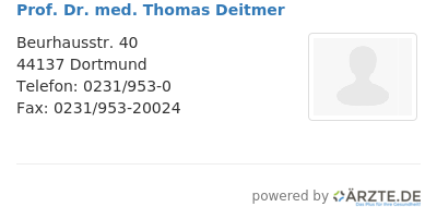 Prof dr med thomas deitmer