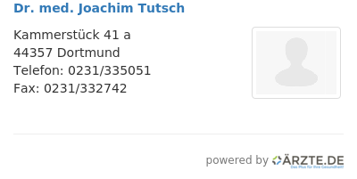 Dr med joachim tutsch