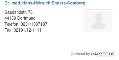Dr med hans heinrich enders comberg