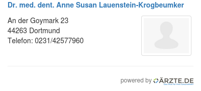 Dr med dent anne susan lauenstein krogbeumker 574086