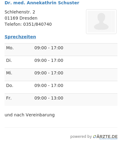 Dr med annekathrin schuster