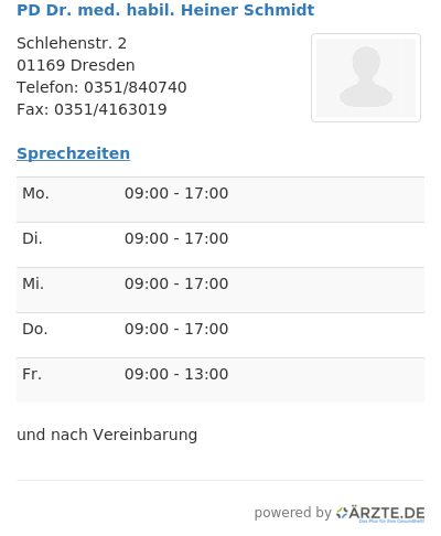 Pd dr med habil heiner schmidt