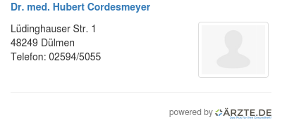 Dr med hubert cordesmeyer