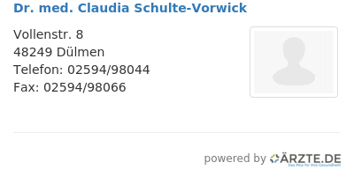 Dr med claudia schulte vorwick