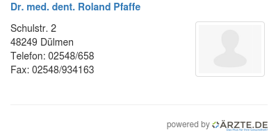 Dr med dent roland pfaffe