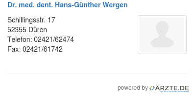 Dr med dent hans guenther wergen
