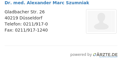 Dr med alexander marc szumniak