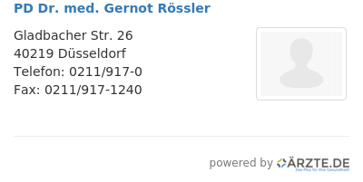 Pd dr med gernot roessler