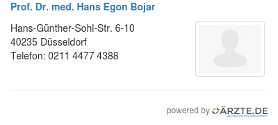 Prof dr med hans egon bojar