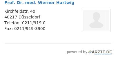 Prof dr med werner hartwig