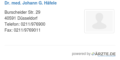 Dr med johann g haefele