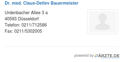 Dr med claus detlev bauermeister