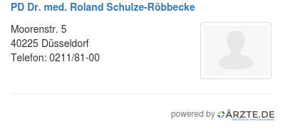 Pd dr med roland schulze roebbecke