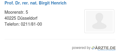 Prof dr rer nat birgit henrich