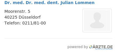 Dr med dr med dent julian lommen