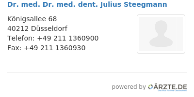 Dr med dr med dent julius steegmann