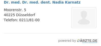 Dr med dr med dent nadia karnatz