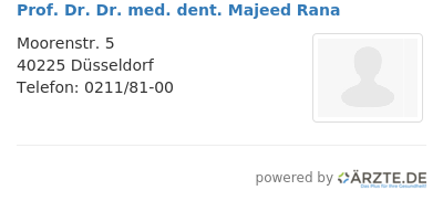 Prof dr dr med dent majeed rana