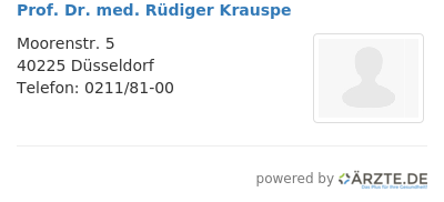 Prof dr med ruediger krauspe