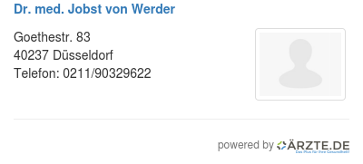 Dr med jobst von werder
