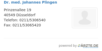 Dr med johannes plingen