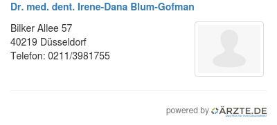 Dr med dent irene dana blum gofman