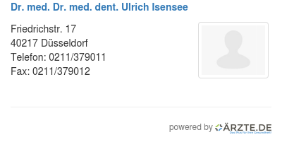 Dr med dr med dent ulrich isensee