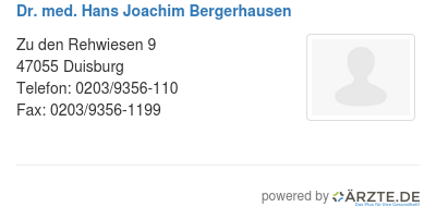Dr med hans joachim bergerhausen 562943