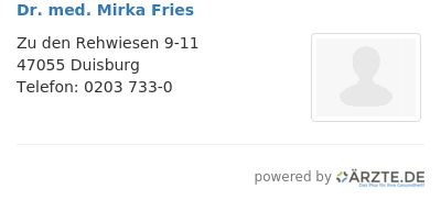 Dr med mirka fries