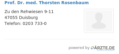 Prof dr med thorsten rosenbaum