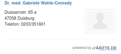 Dr med gabriele wahle conrady