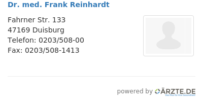 Dr med frank reinhardt