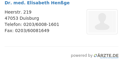 Dr med elisabeth henssge