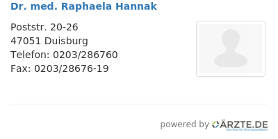 Dr med raphaela hannak
