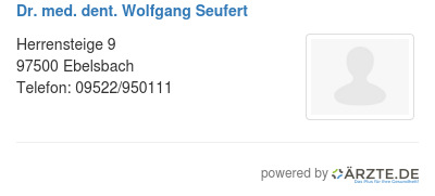 Dr med dent wolfgang seufert