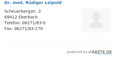 Dr med ruediger leipold
