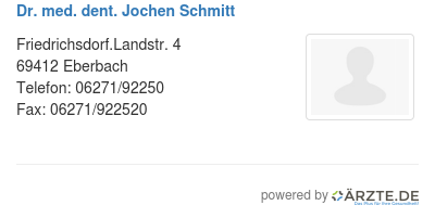 Dr med dent jochen schmitt