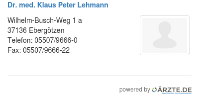Dr med klaus peter lehmann