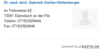 Dr med dent gabriele kohler huettenberger