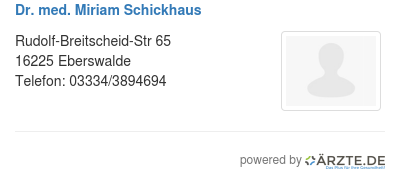 Dr med miriam schickhaus