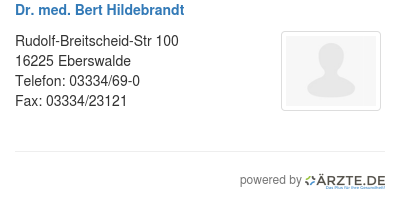 Dr med bert hildebrandt