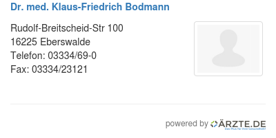 Dr med klaus friedrich bodmann