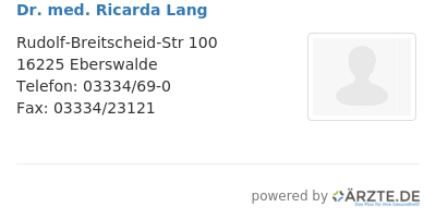 Dr med ricarda lang