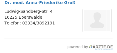 Dr med anna friederike gross