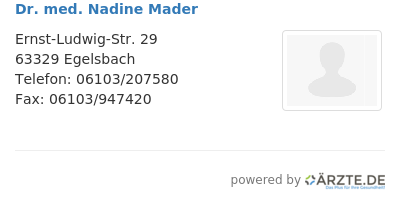 Dr med nadine mader