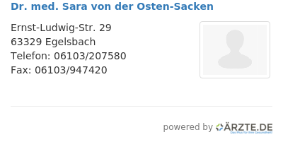 Dr med sara von der osten sacken
