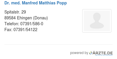 Dr med manfred matthias popp
