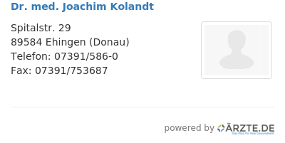 Dr med joachim kolandt
