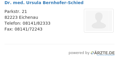 Dr med ursula bernhofer schied