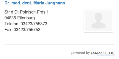 Dr med dent maria junghans